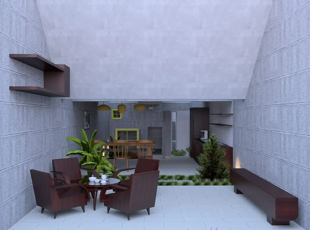 Patio interior con zona de estar, varias opciones en Delicias